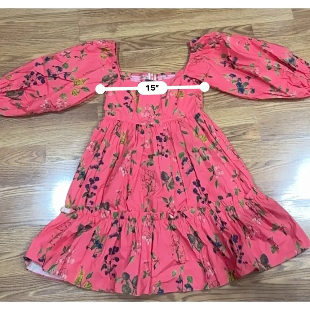 CARA CARA red mini Ip Ip Floral-Print Minidress in small